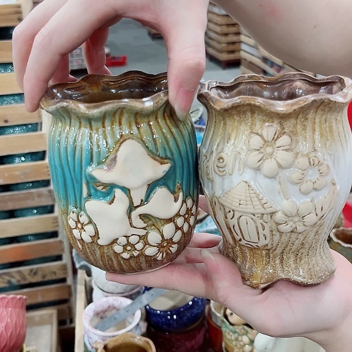 有孔.凑单10元陶瓷花盆发货！