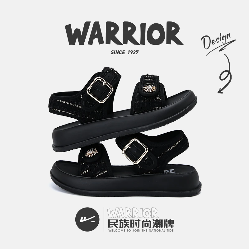 回力休闲凉鞋女款2025新款夏季外穿百搭鞋子女鞋软底魔术贴沙滩鞋