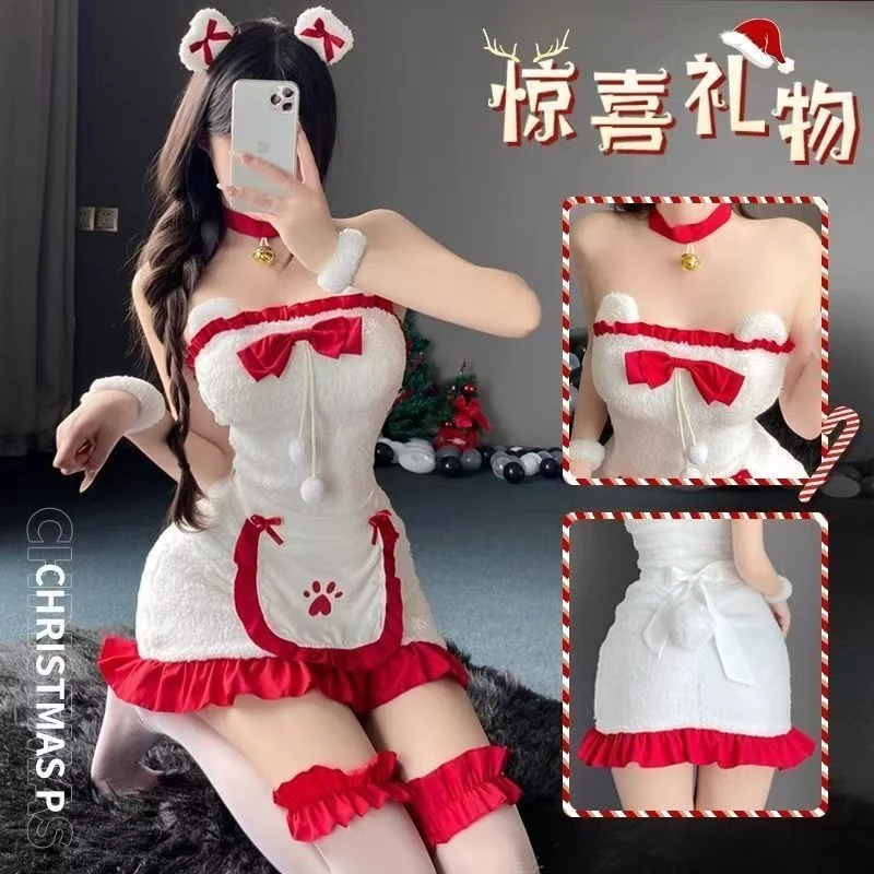 【圣诞小熊】圣诞性感套装抹胸连衣裙冬天圣诞节战衣