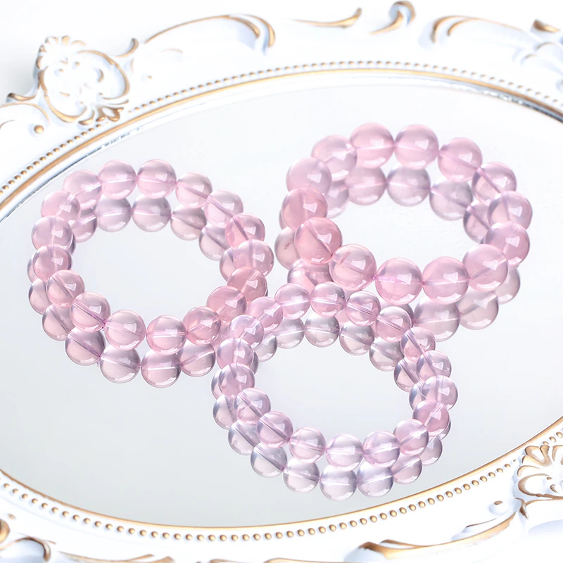 天然莫桑比克星光级粉水晶手链单圈F01尺寸可选多样性发其一