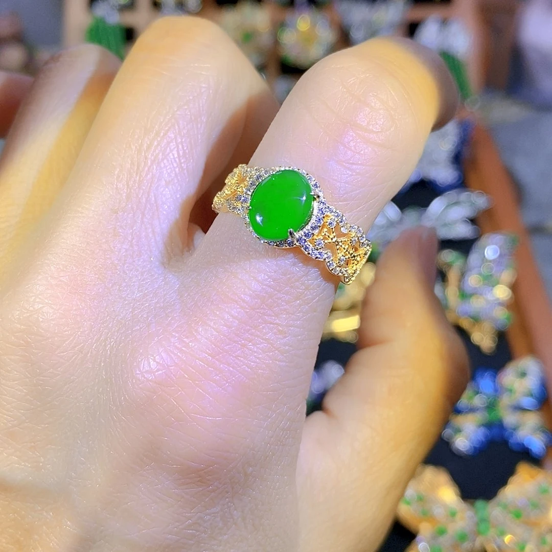 银S925镶嵌把件翡翠