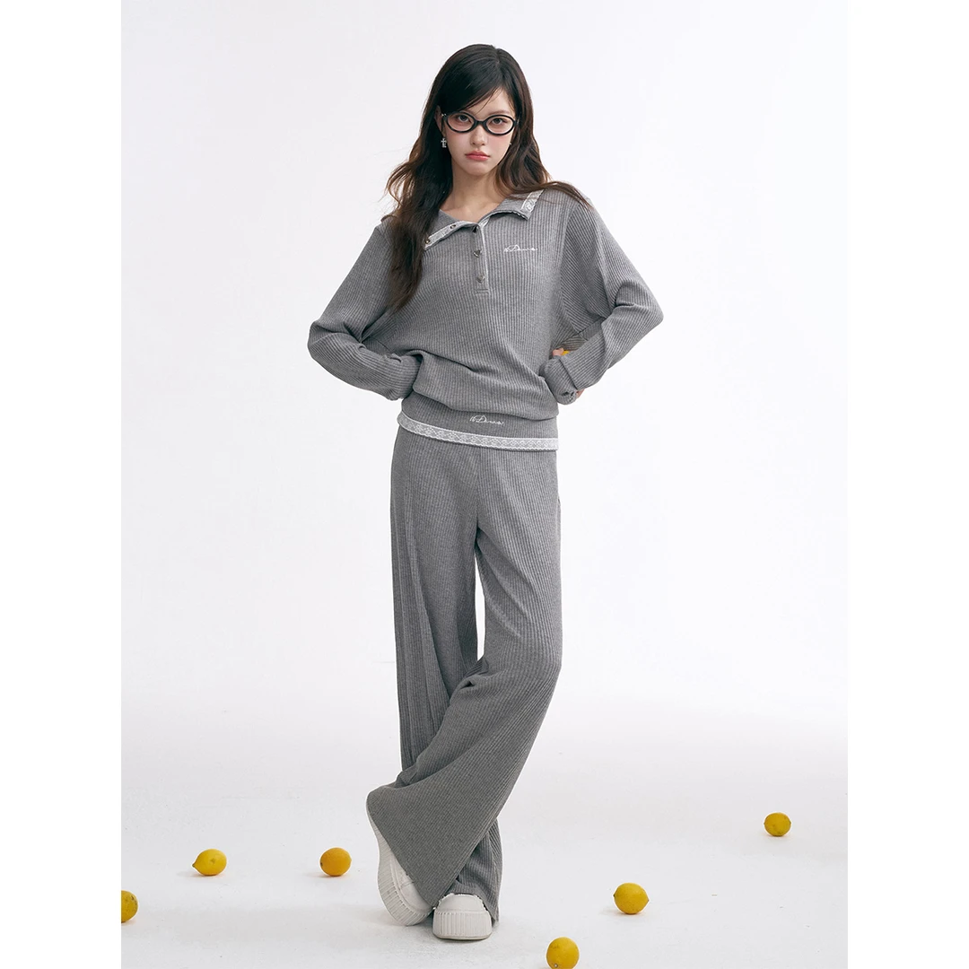 16DEWS 2025SS 慵懒舒适 蕾丝翻领宽松收腰连帽上衣