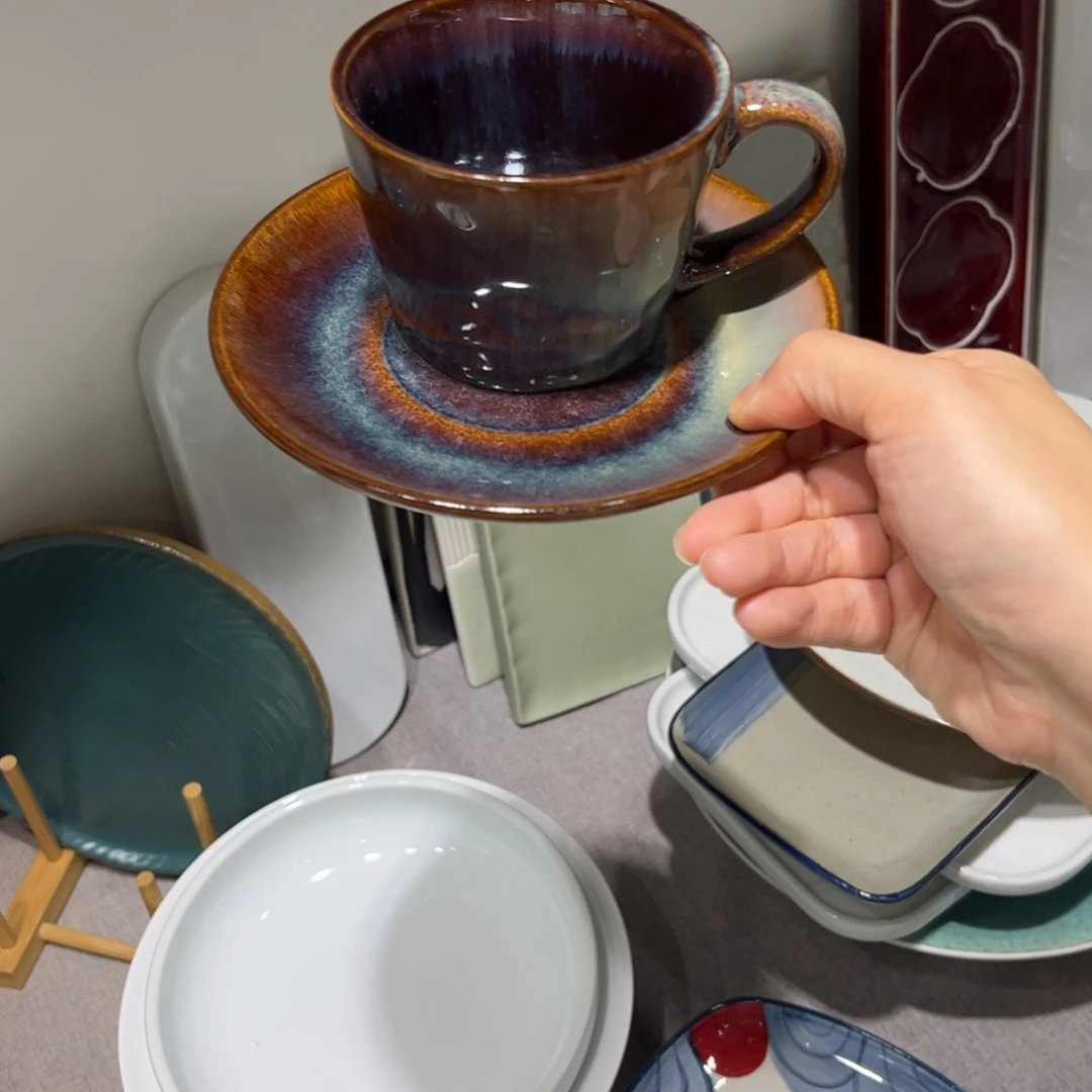 瓷景德镇粗陶姑复古盘碗微瑕