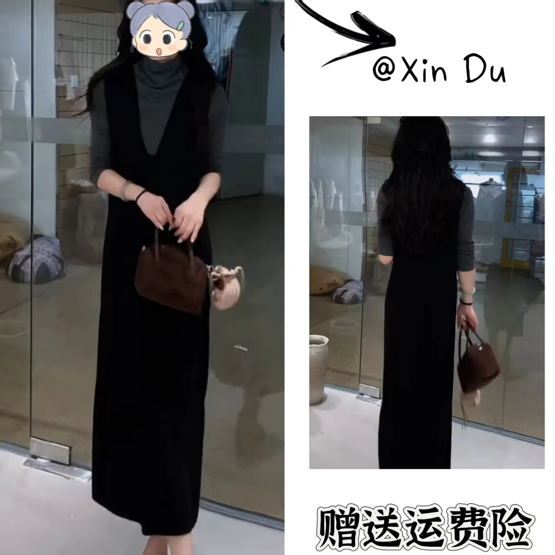 2025秋季新款时尚显瘦气质女士网红洋气两件套百搭款D22377