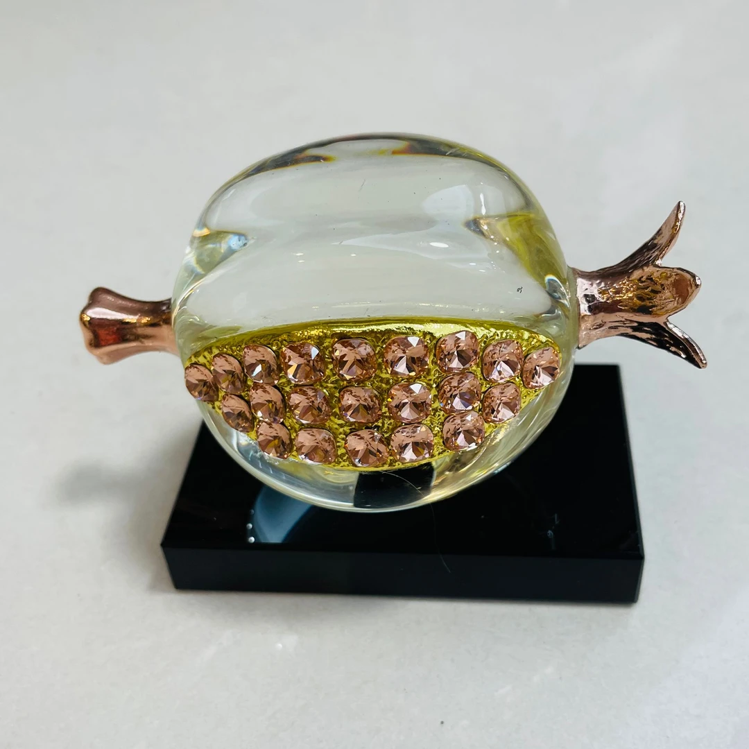 高奢水晶石榴装饰摆件白色 客厅书房装饰结婚礼品