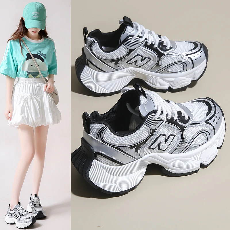 NEW BOLUNE/新百伦韩系厚底老爹鞋休闲跑步鞋夏季网红厚底情侣鞋