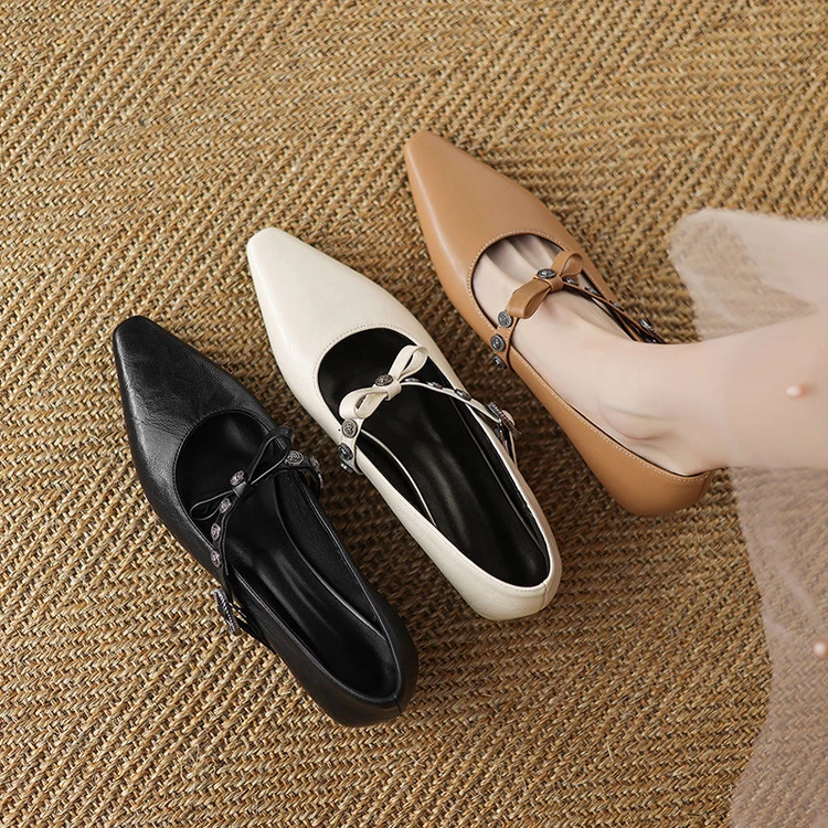 轻奢高定女鞋一字带真皮玛丽珍鞋2025新内增高百搭小众鞋子/2.5CM