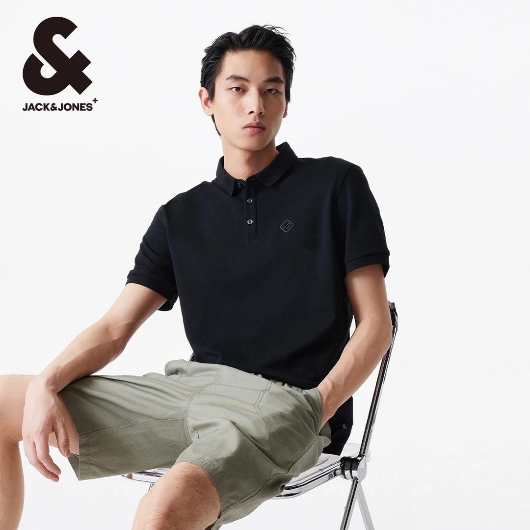 【商场同款】杰克琼斯男装秋polo衫男款短袖休闲纯色翻领刺绣潮流
