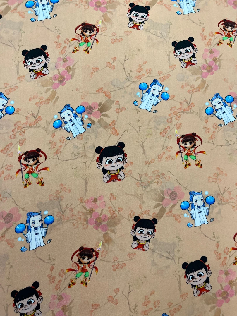 【绫绸】精梳棉绸—橘红哪吒