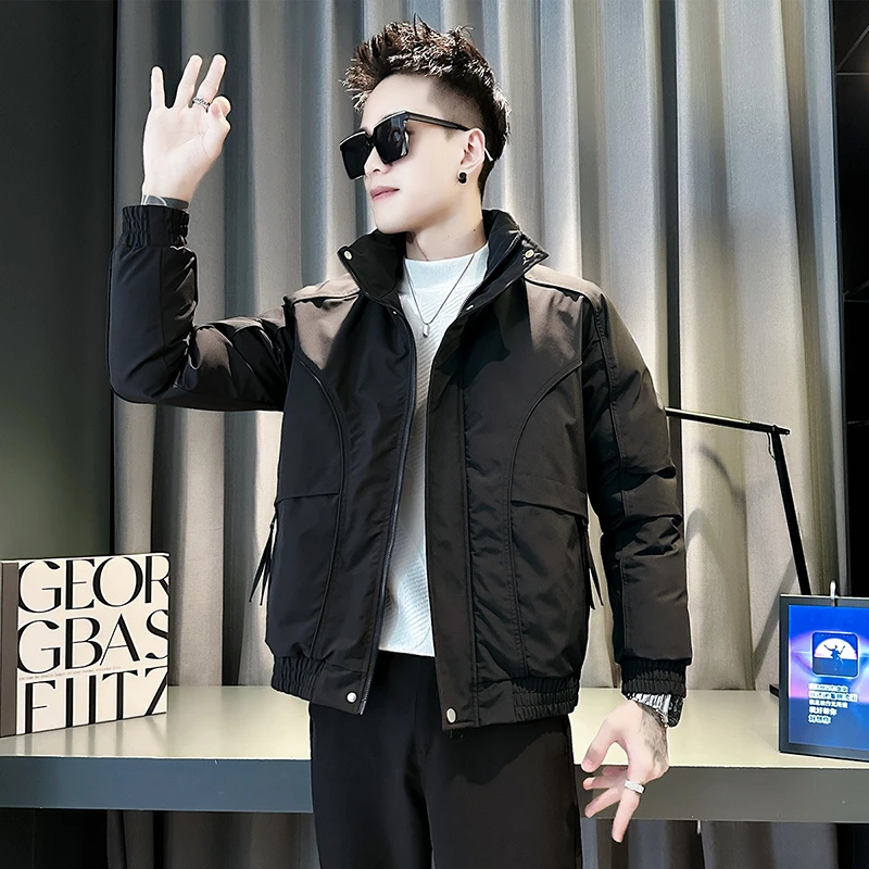 冬季潮牌立领加棉加厚棉服男士2025新款痞帅棉衣外套保暖工装夹克