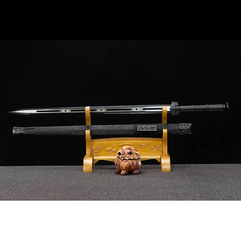 龙泉厂家同款龙渊汉剑手工绕绳高锰钢一体唐横刀剑收藏送礼未开刃