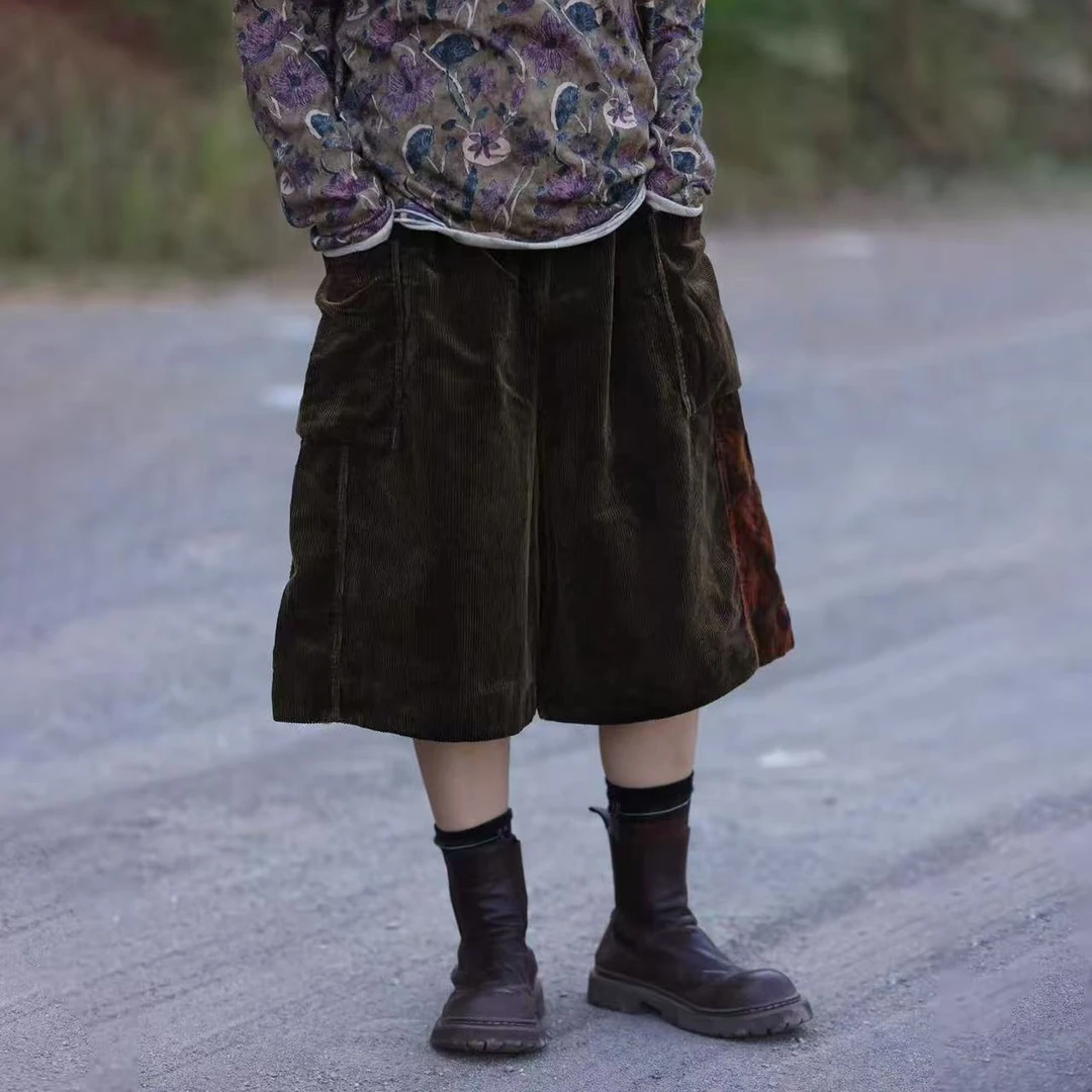 古兰木设计款s双层短裤长63