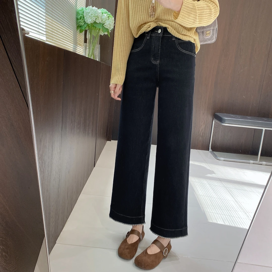 IMFLY金小金自制女装 牛仔裤DYK2787早秋显瘦复古高腰直筒裤女裤