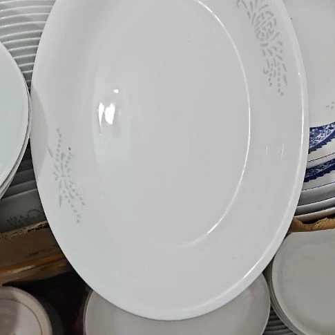 瓷玲珑12寸鱼盘福字一个微瑕疵