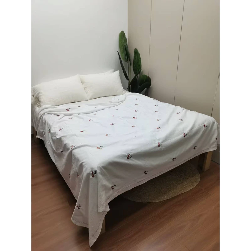 B127 汉麻蝴蝶花 双人双层盖毯 200*230cm