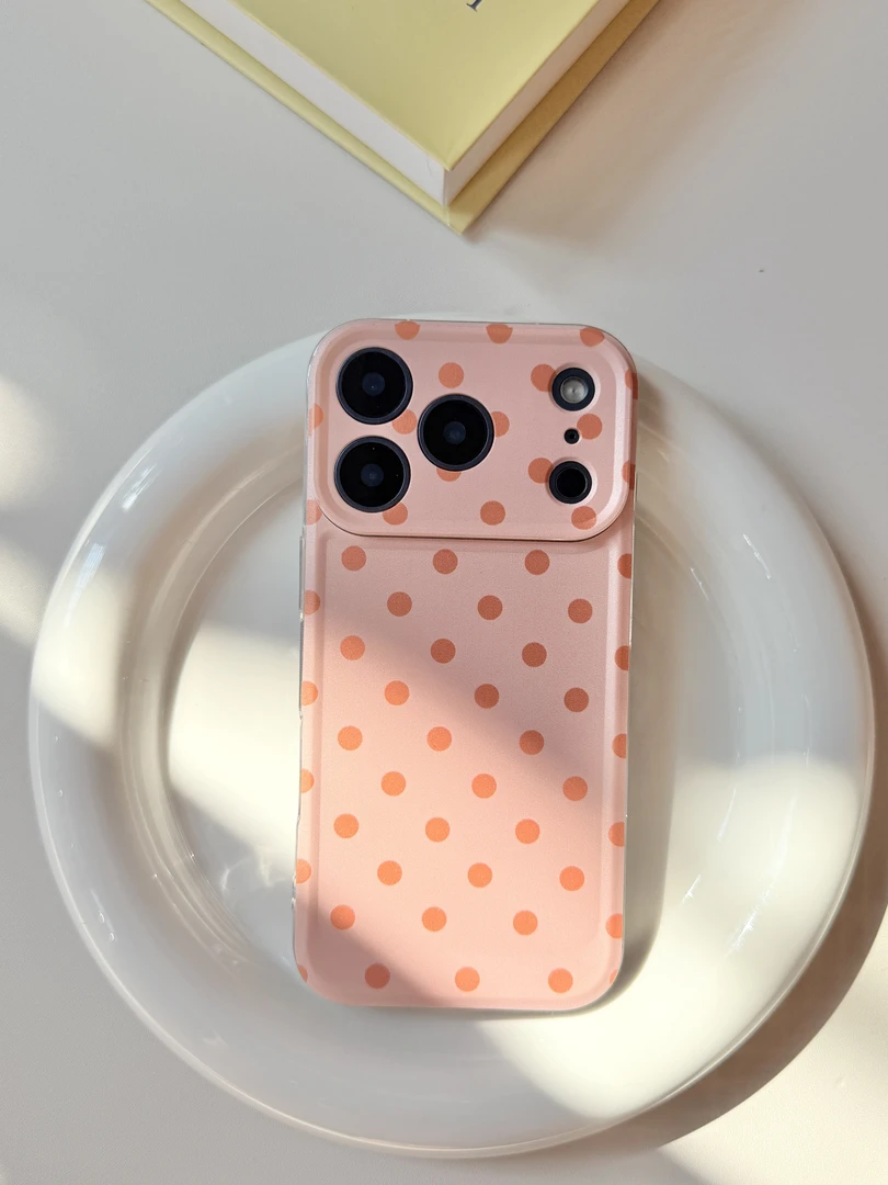巴黎假日爱马仕橘波点适用多型号手机的防摔软质手机壳