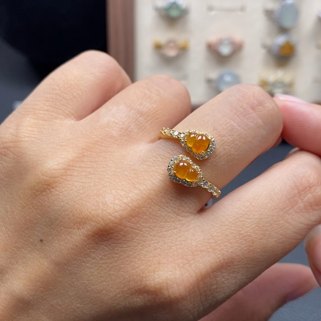 翡翠银S925镶嵌戒指