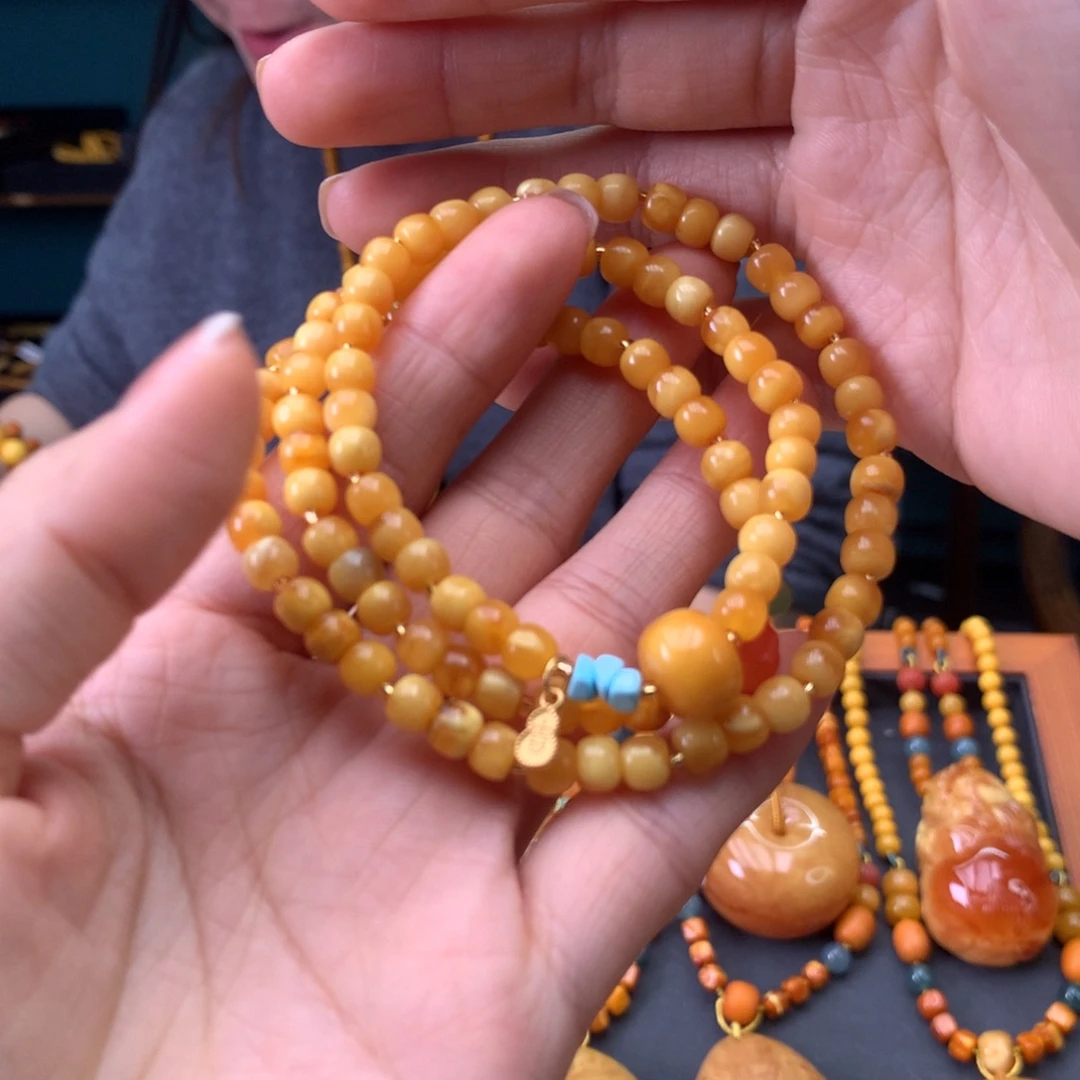 蜜蜡未镶嵌手串天然