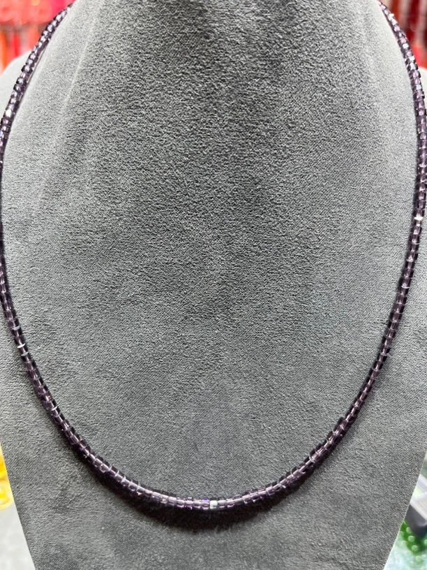 时尚美货 2.5m紫色方糖散珠项链