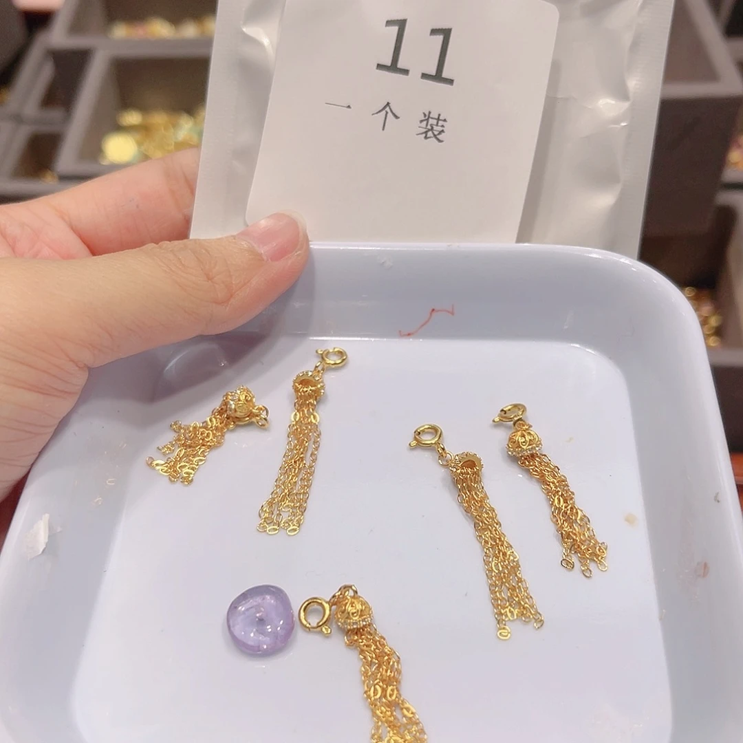 水晶珠宝半成品银S925镀金镶嵌11