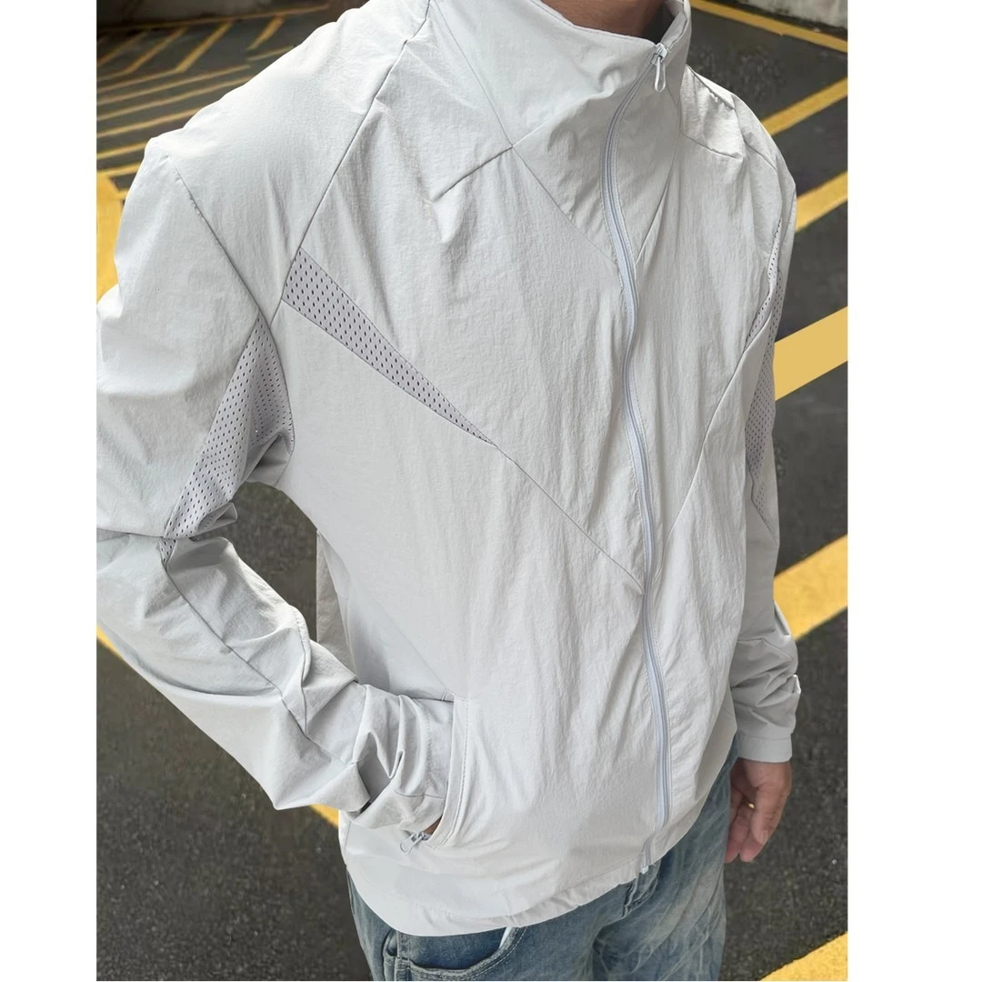 网眼立领男款防晒衣夏季运动户外轻量外套速干薄款骑行防晒服男女