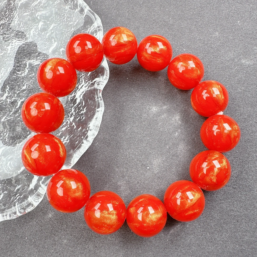 【正品推荐】 血灵芝手串卡16mm高端手工DIY手串 A09