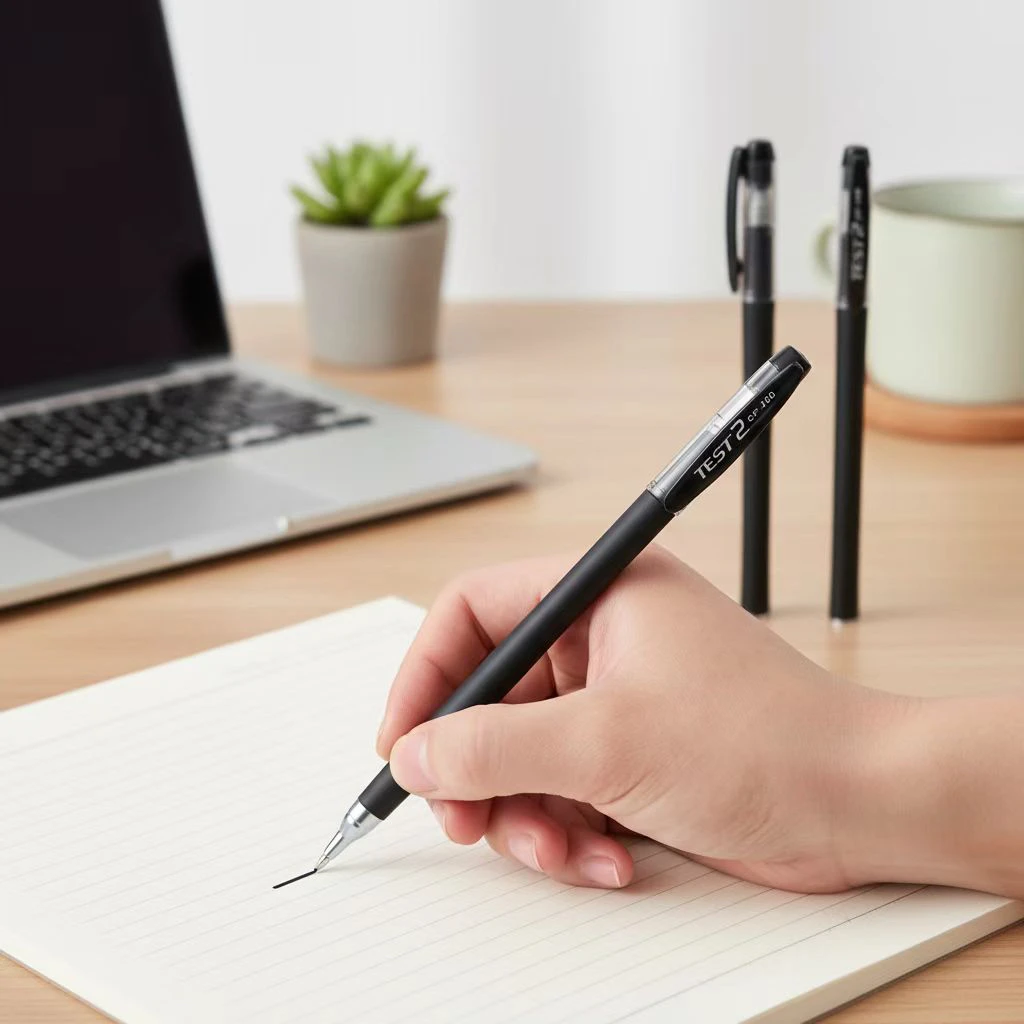 20只黑色磨砂中性笔针管笔芯学生考试办公通用