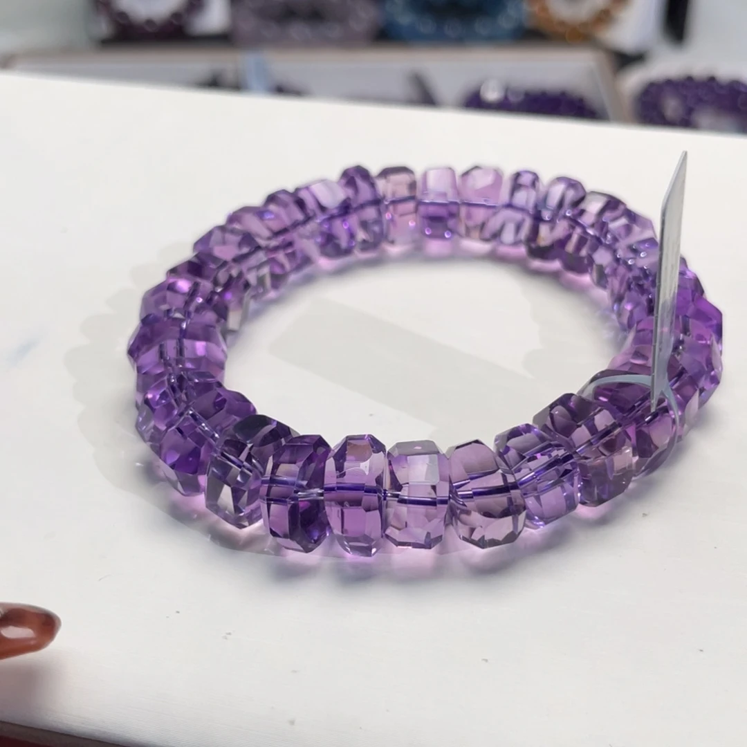 未镶嵌手链水晶漂*12mm巴西紫水晶烟花切