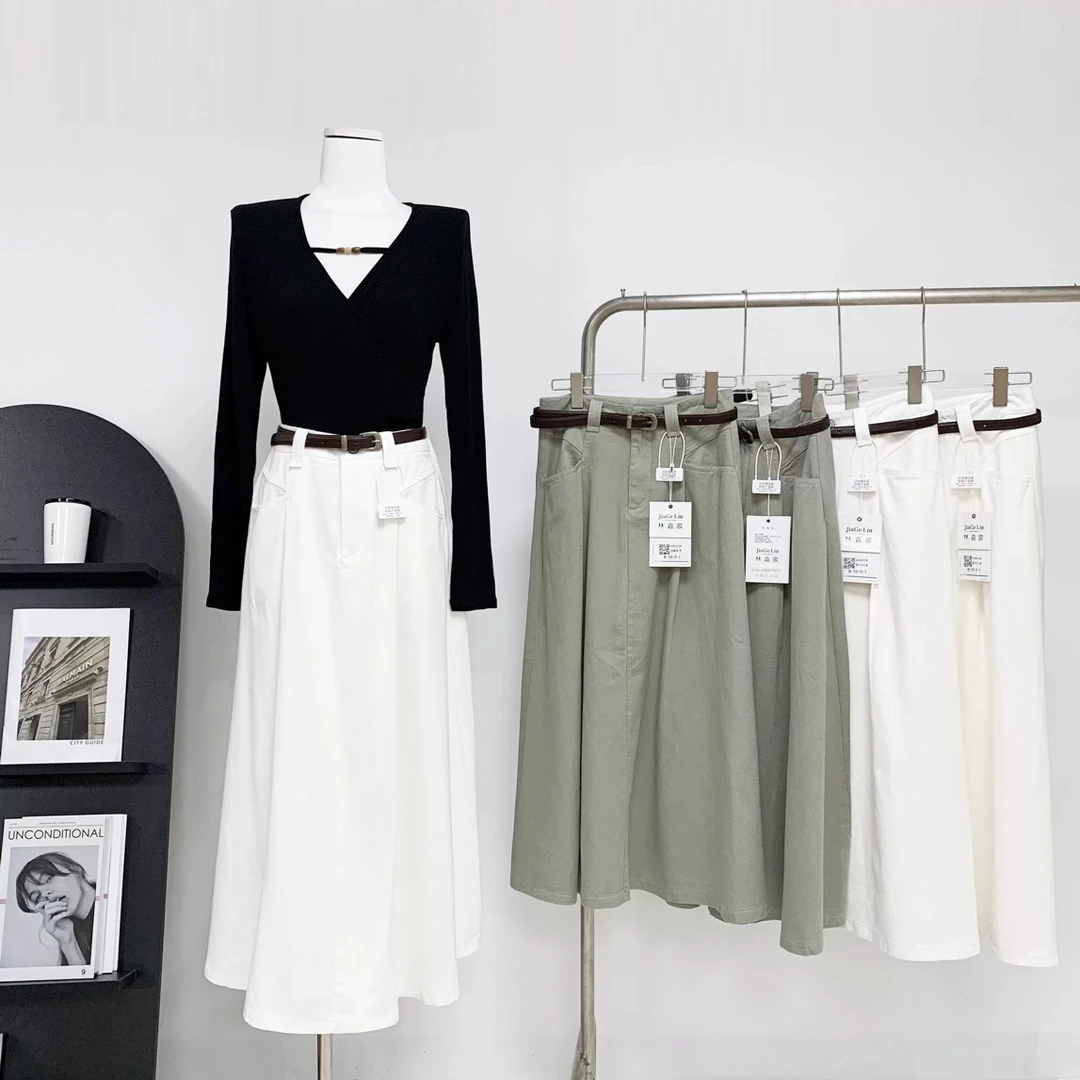 Miss na 8101 韩系东大门定制款爆炸瘦A字长裙