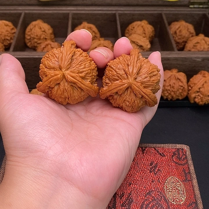 文***着把件文玩核桃白奔