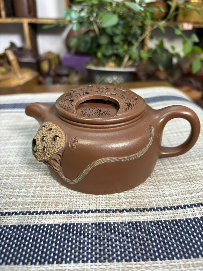 牛盖纯手工如意壶四方壶茶具莲子壶200CC泡茶壶浮雕