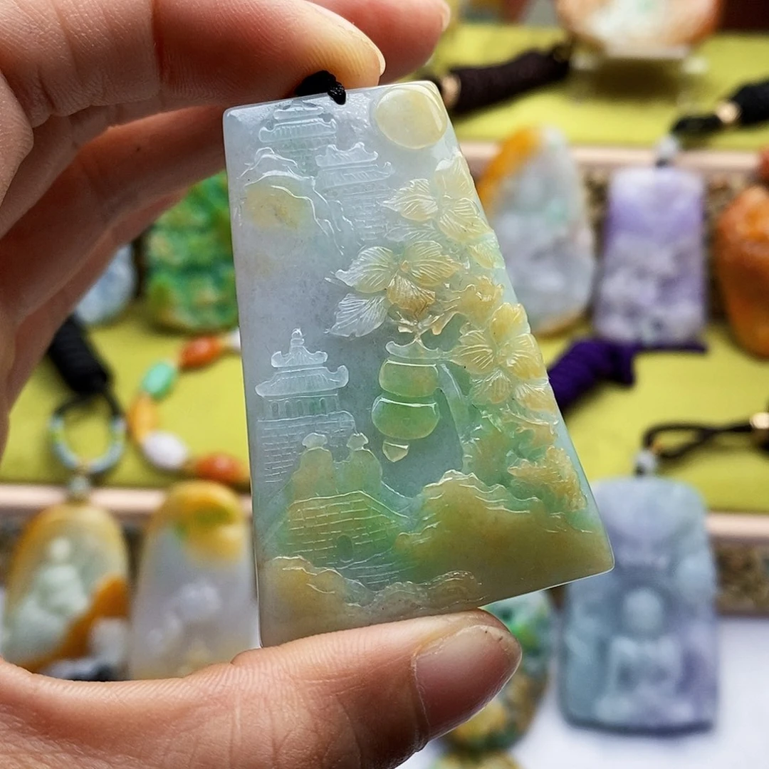 颈饰未镶嵌翡翠翡翠A货一物一证