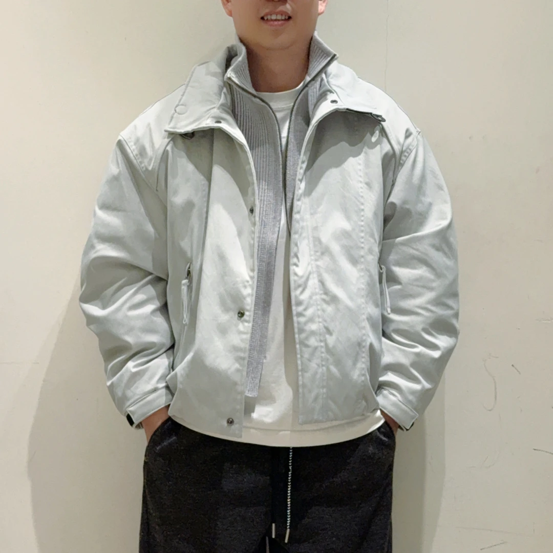 （90鸭绒）男时尚百搭宽松立领加厚假两件羽绒服短款男装2637潮流