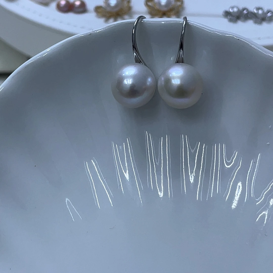 淡水珍珠耳饰银S925镶嵌