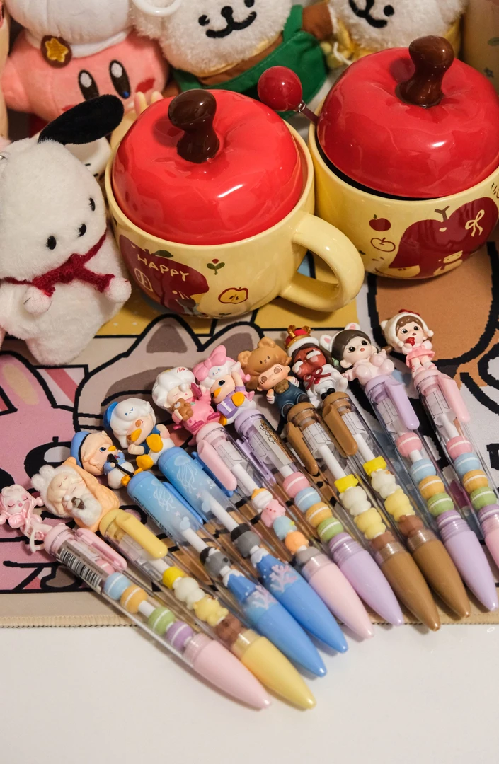 【福福款】精致DIY手作萌粒开学必备手绘串珠可爱创意萌粒笔