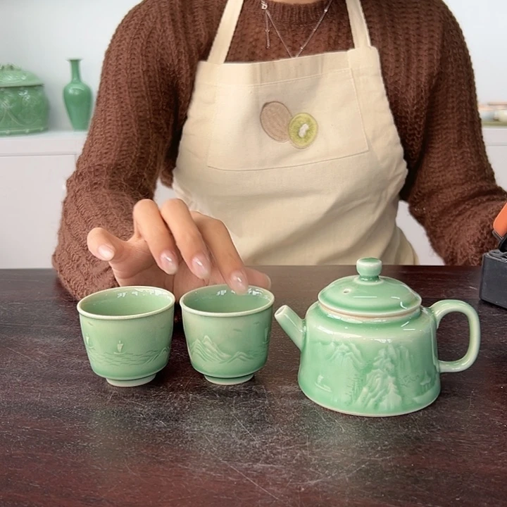 云间青瓷龙泉小米茶器