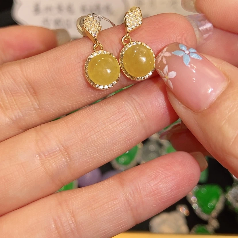 【闪购商品】未镶嵌翡翠耳饰山*莲天然翡翠