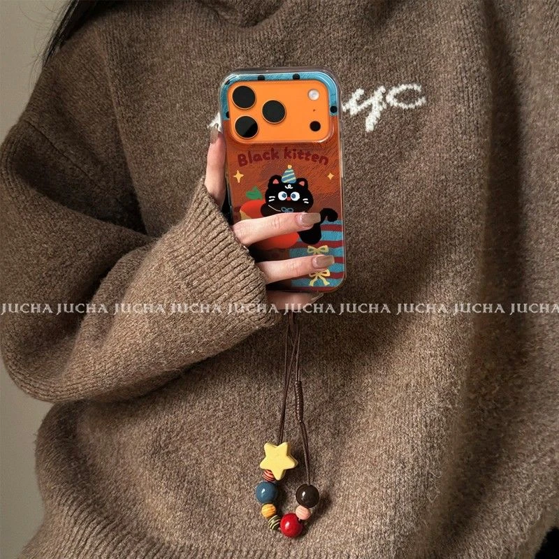 适用豹纹水果喵苹果17promax手机壳卡通可爱iphone16设计感15耐脏