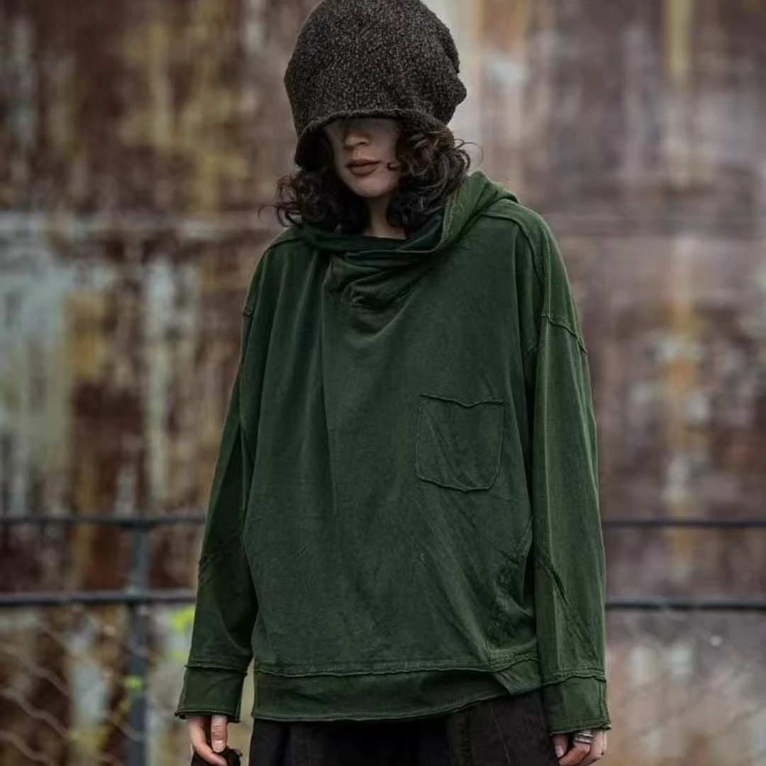 麻依者新款5折针织帽衫均码款M-032衣长66肩袖长70胸围134袖口26