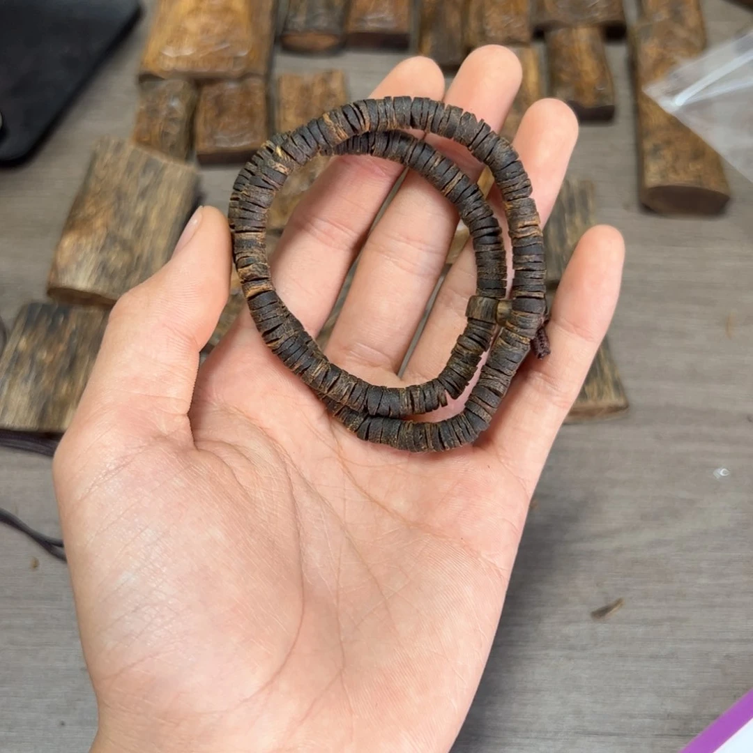 沉香木手串沉水糖结片珠11.7克