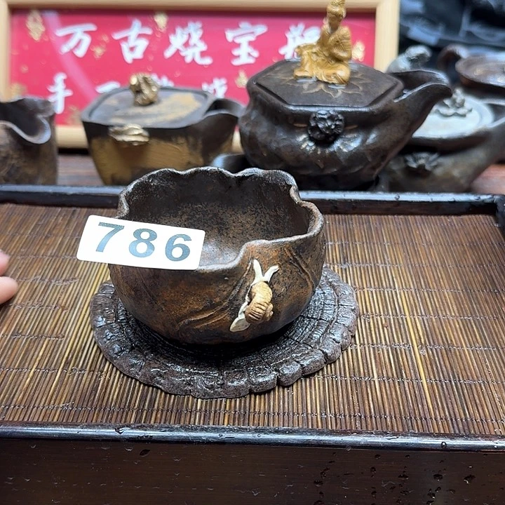 纯手工制作粗陶茶具