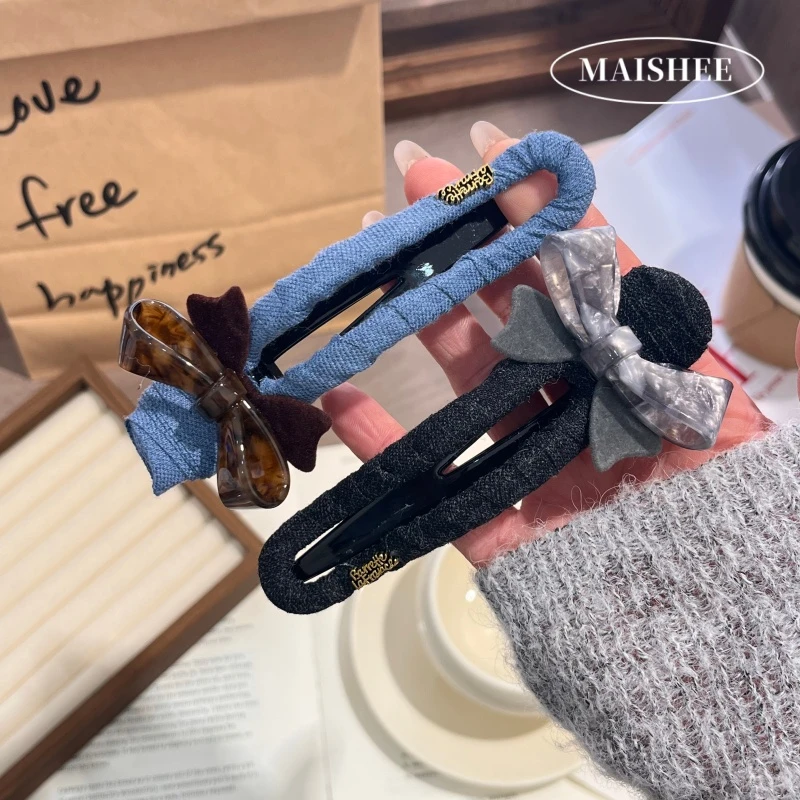 韩国东大门复古醋酸蝴蝶结懒人夹气质减龄高级感后脑盘发夹Z0715