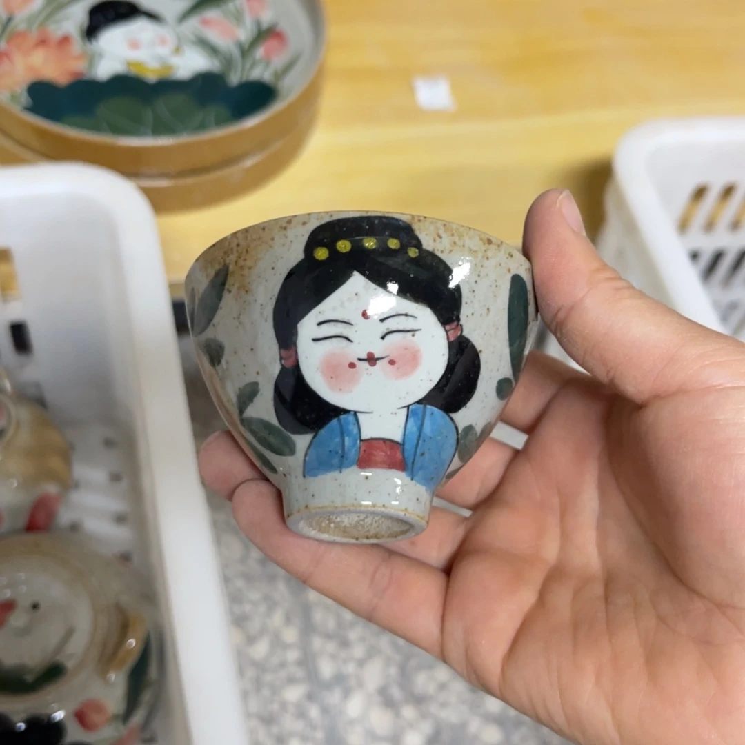 杯素浅陶瓷手工手绘