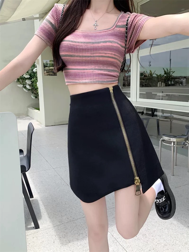 97  韩版小众不规则设计感百搭显瘦时尚半身裙（J012）