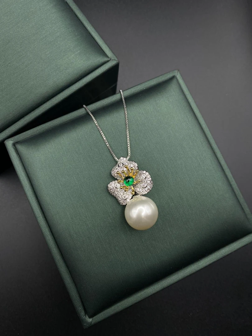 铜合金合成锆石项链 HYM-4057 项链气质时尚坠链