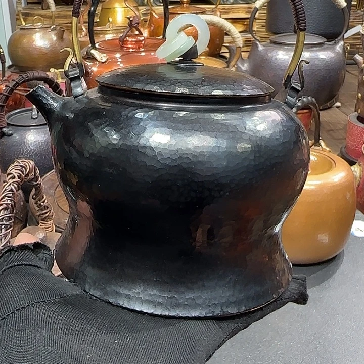 6***S紫铜手工制作约1.1升容量提梁壶