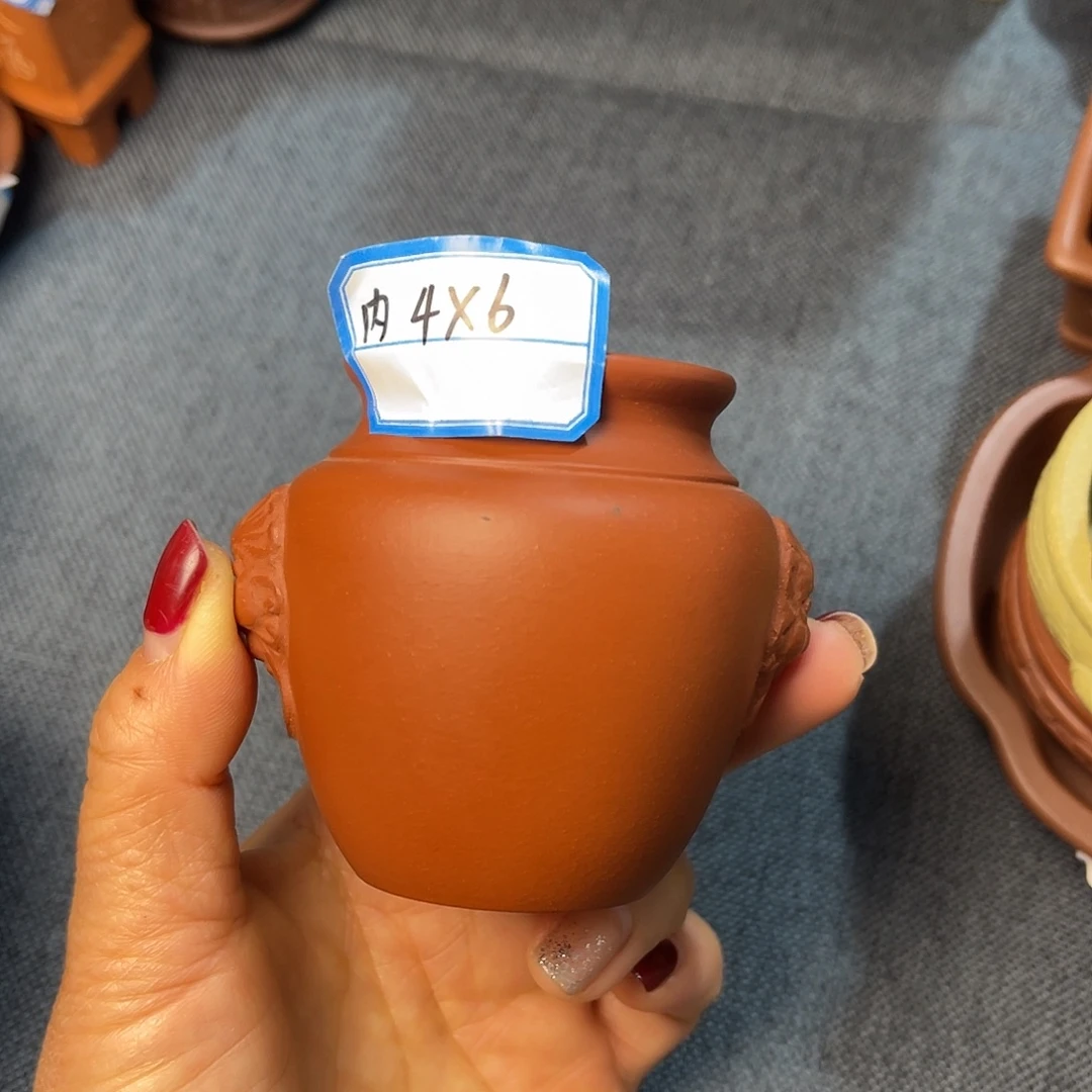 精选紫砂花瓶小圆盆