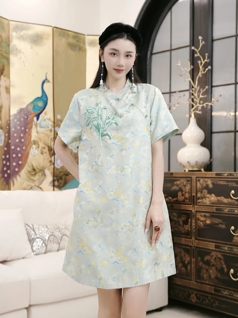 Betty Bairn【从前慢 · 异色萝】高定桑蚕丝织金裙子25B-BW10097