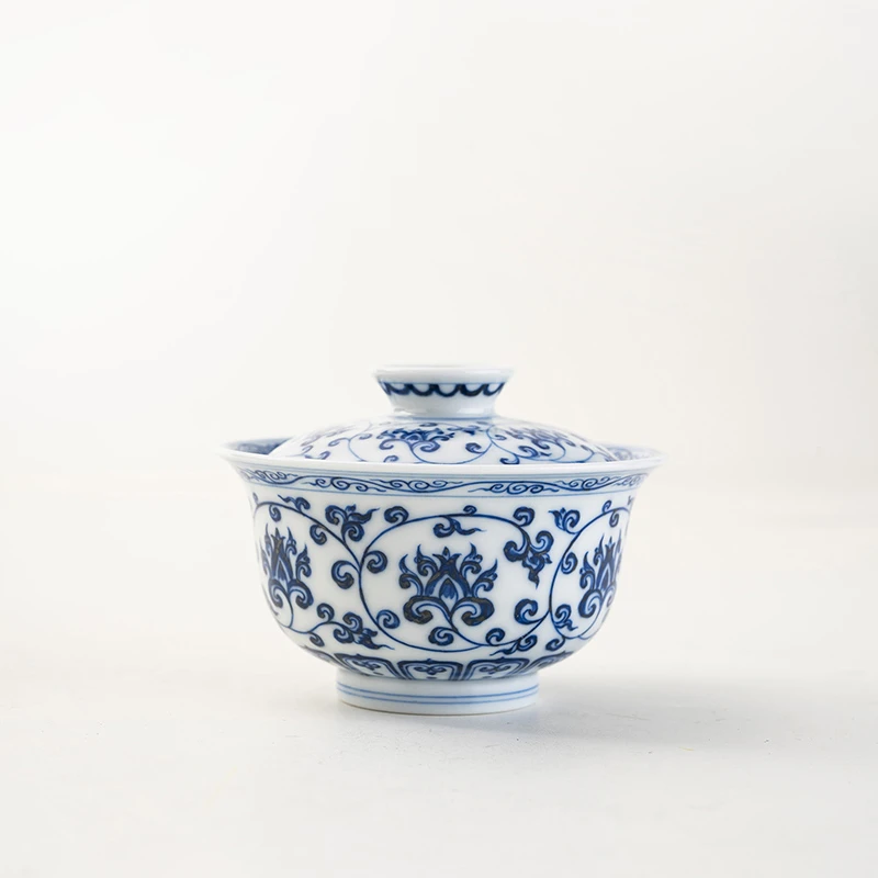 【詺兮清窑】柴窑·仿明缠枝莲盖碗