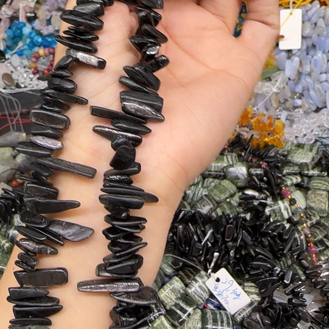 玛瑙/玉髓合金珠宝半成品金运石卡子一条10-12mm
